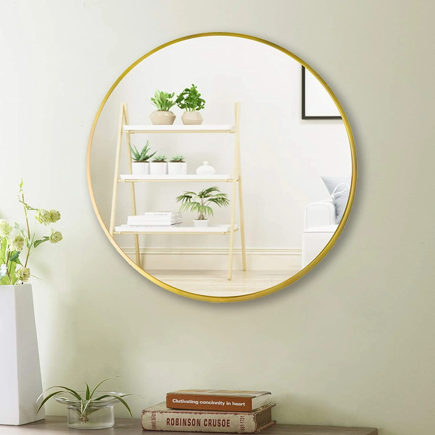 20″ Gold Round Mirror - Image 3