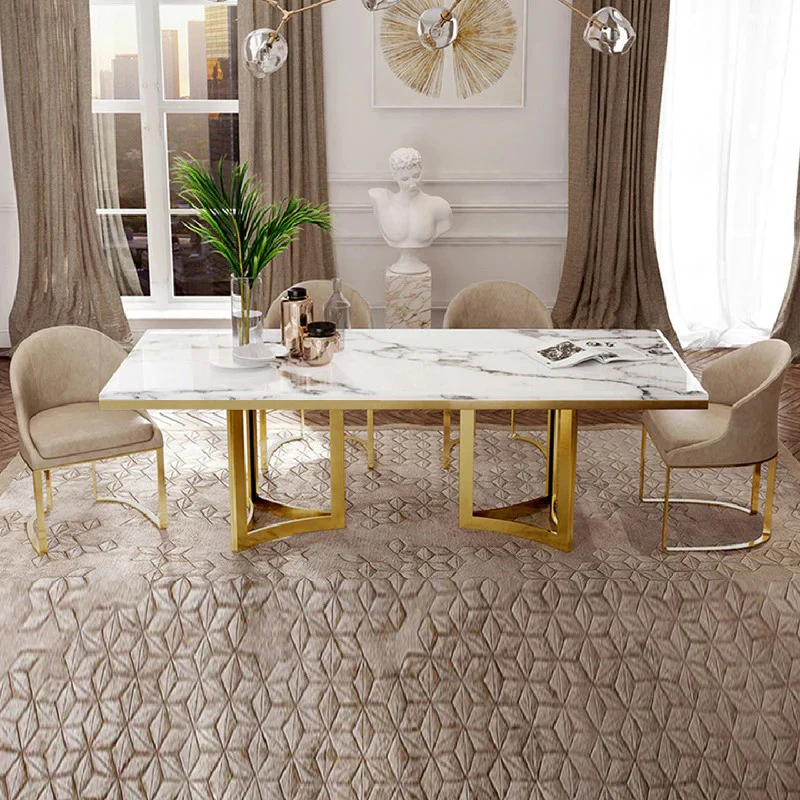 Amalgam Metal Marble Dining Table chairs - Image 4