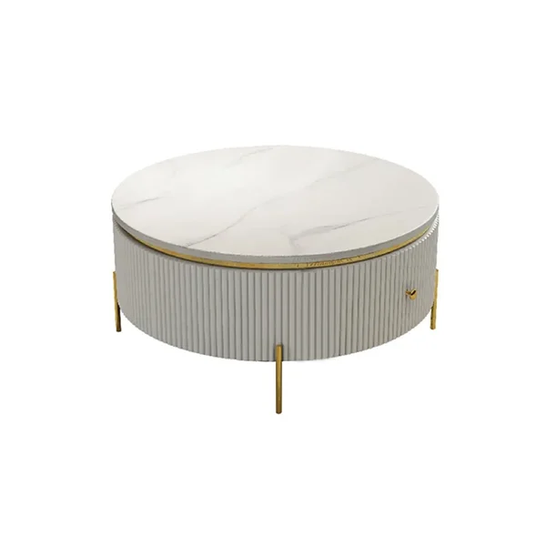 Belly Modern Round Coffee Table With Storage - Image 3