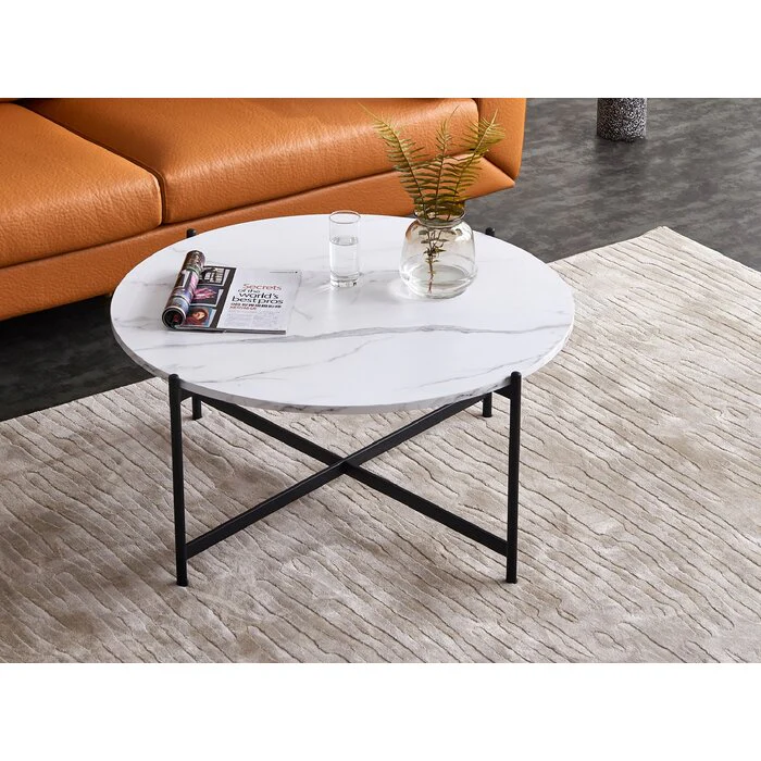Black cross leg coffee table - Image 3