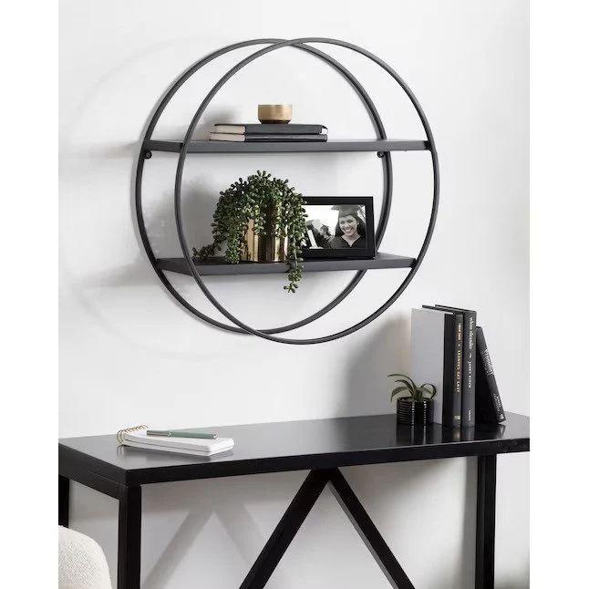 Black Round Wall Shelf