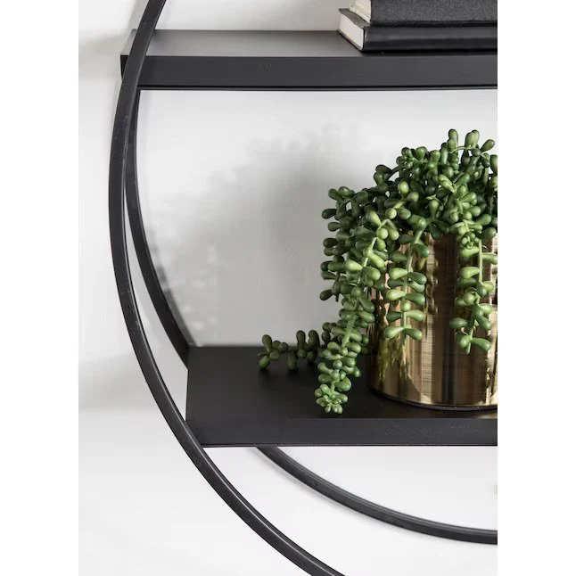 Black Round Wall Shelf - Image 3