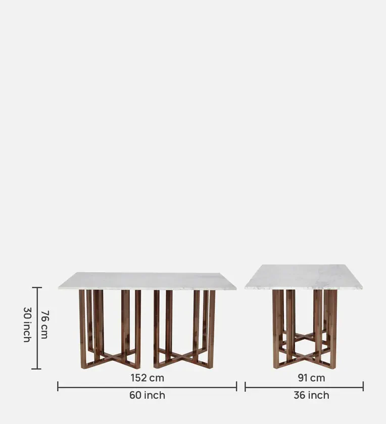 Constellation Metal Dining Table With Marble Top - Image 5