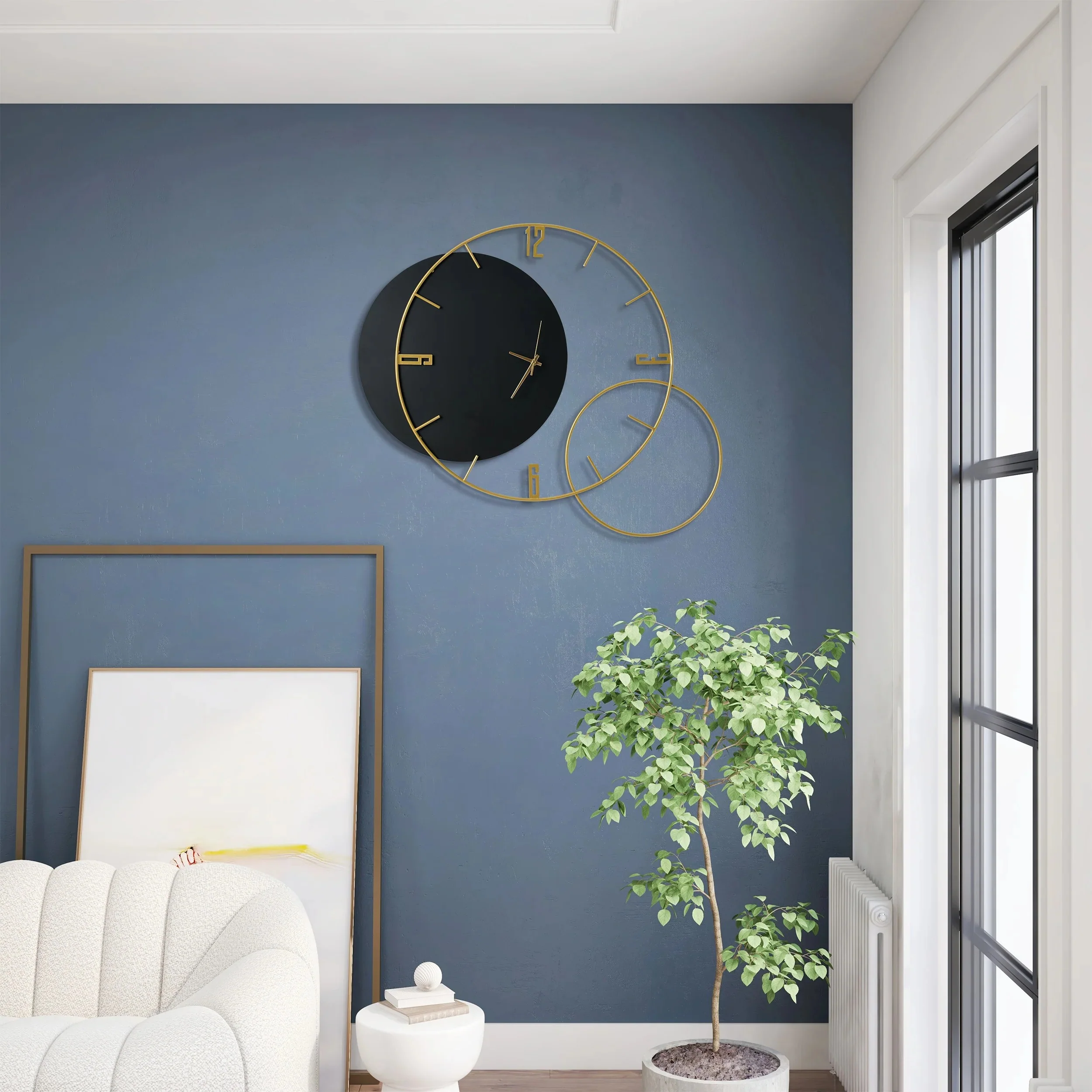 Creative Black Metal Wall Clock - Image 4