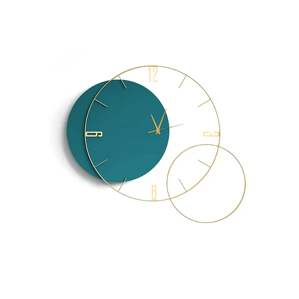 Creative Blue Metal Wall Clock - Image 3