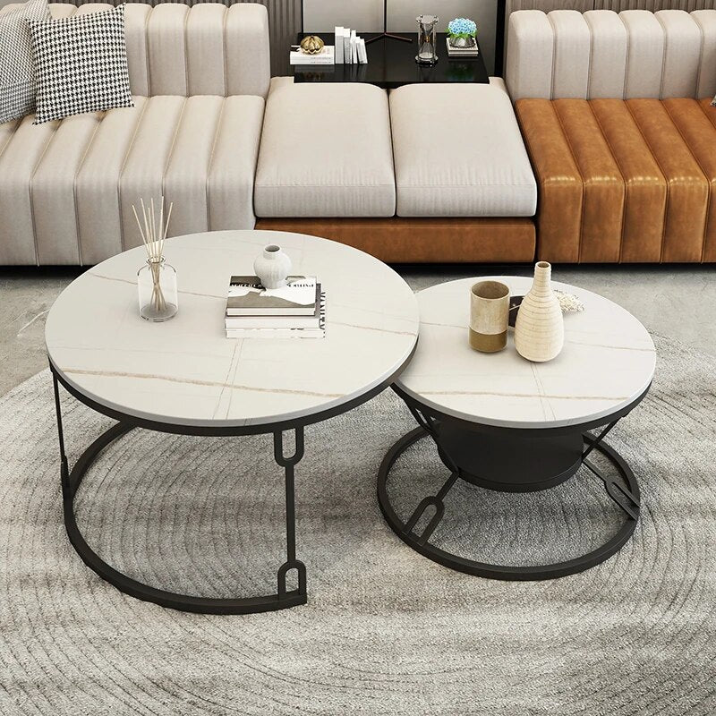HT Modern Black Coffee Table with Metal Frame - Image 3