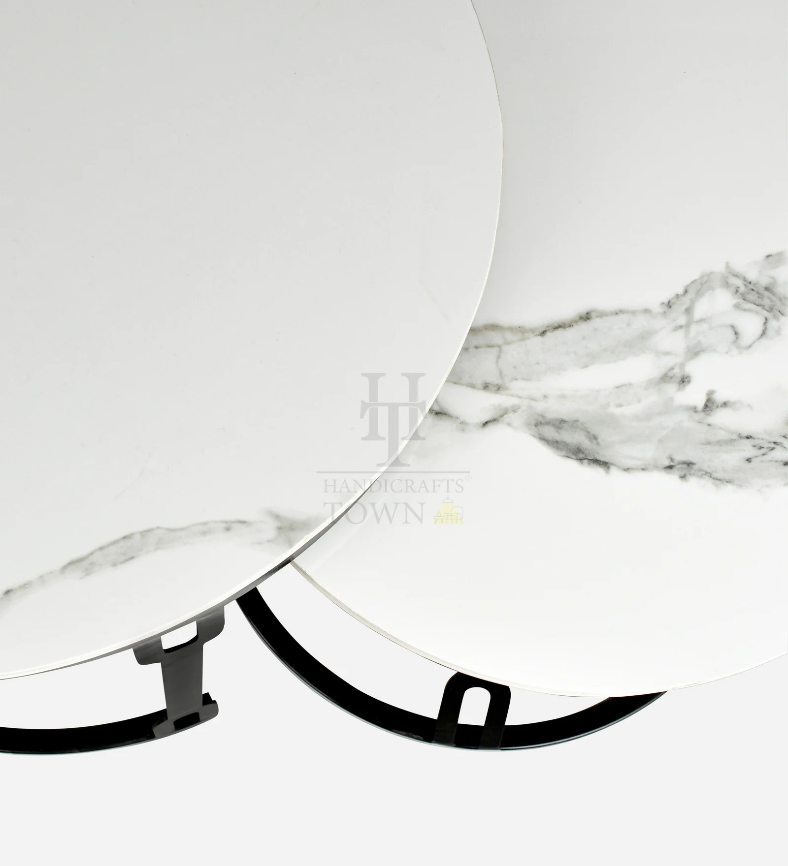 HT Modern Black Coffee Table with Metal Frame - Image 4