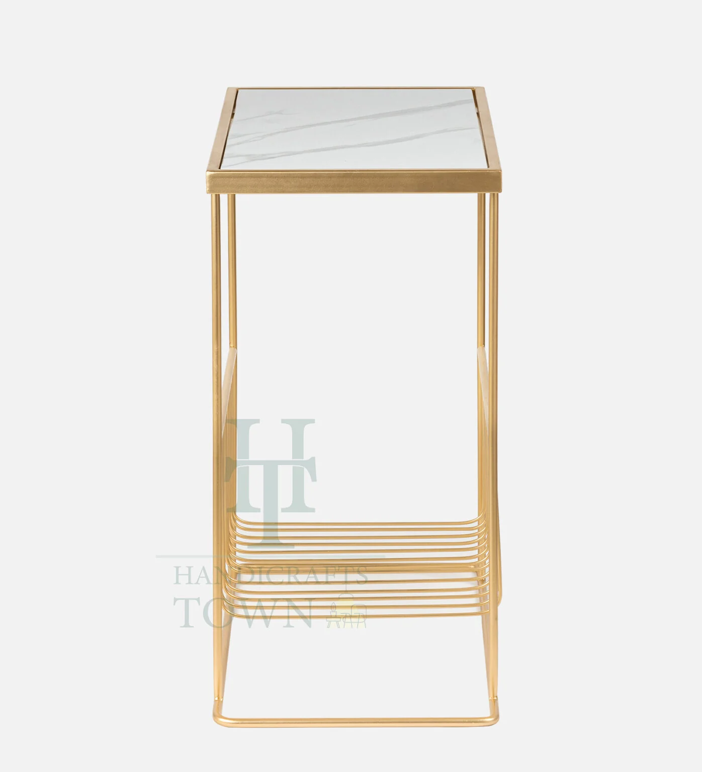 Metal Marble Magazine Holder (Gold) - Image 3