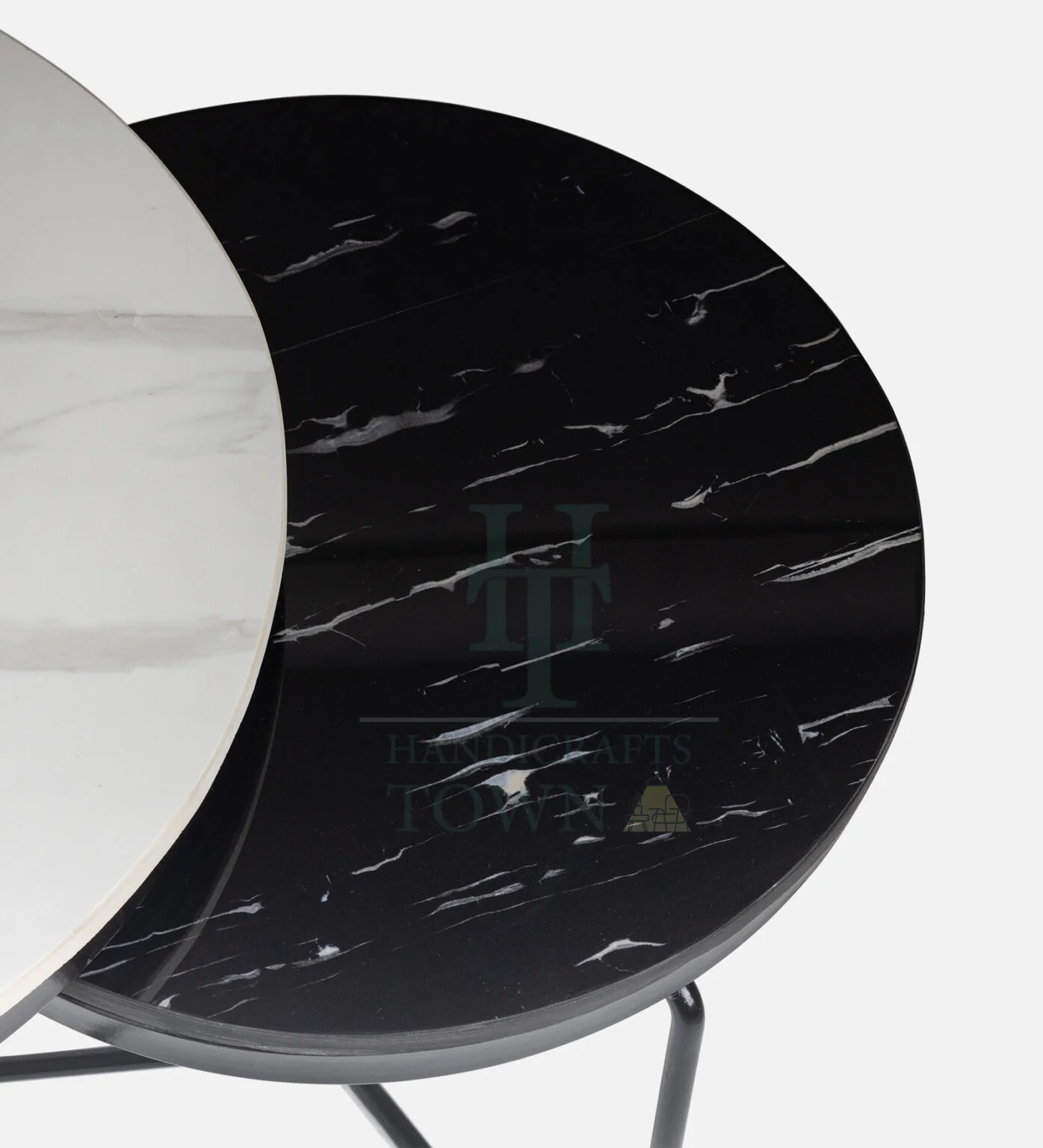 Minimalist Nesting Tables With Marble Top - Image 2
