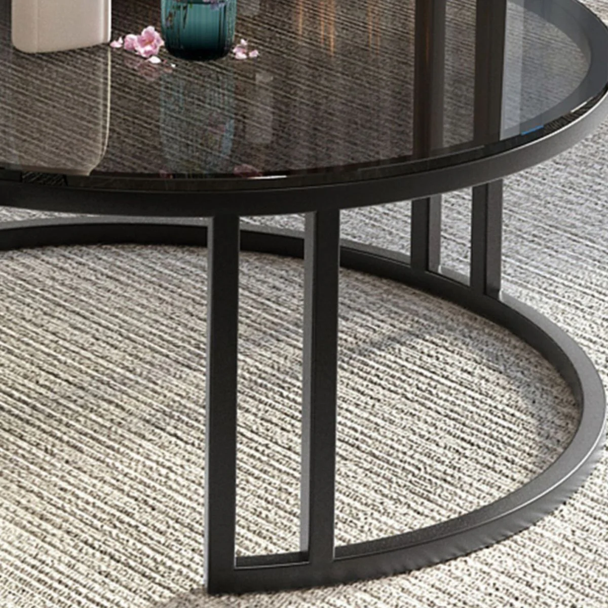 Space-Saving Nesting Coffee Table Black - Image 2