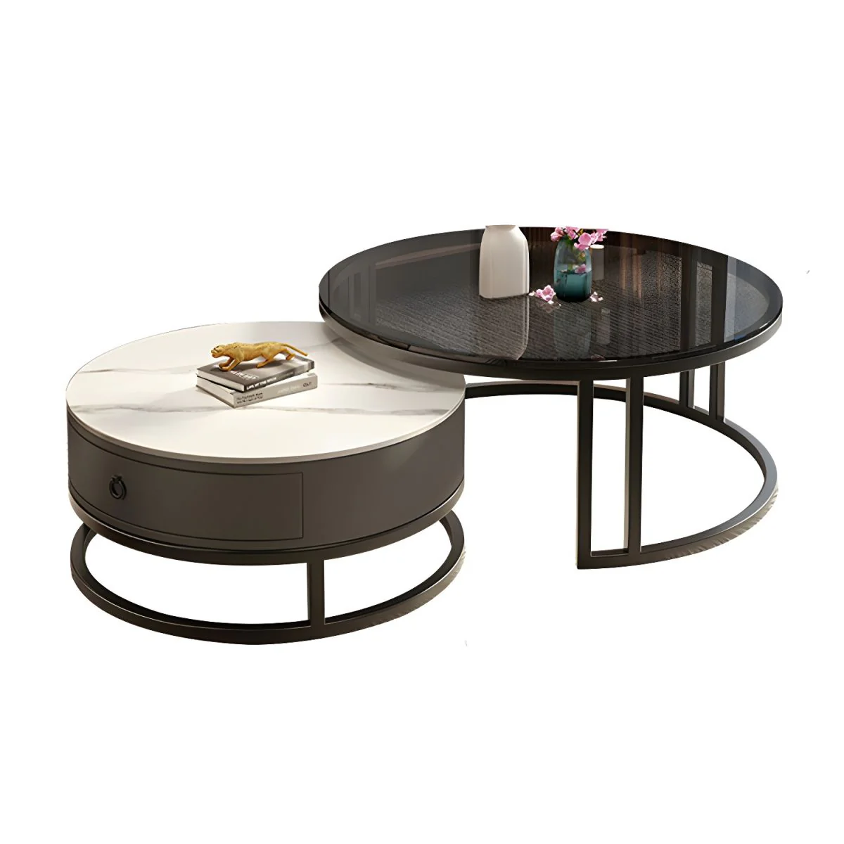 Space-Saving Nesting Coffee Table Black - Image 3