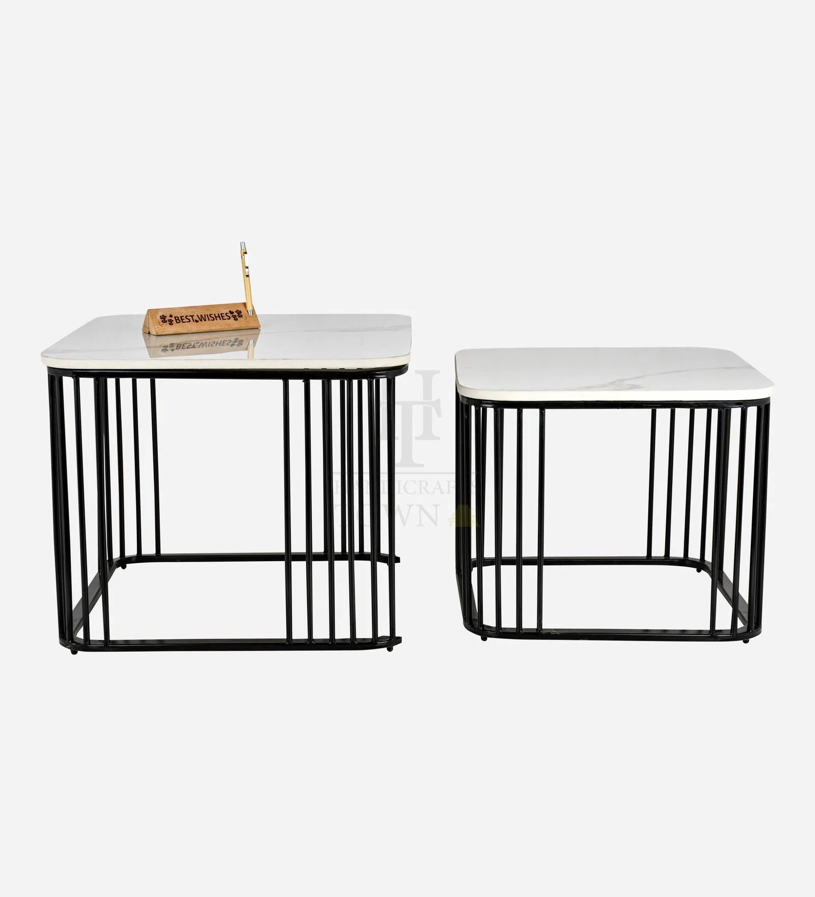 Square Frame Nesting Tables Black - Image 3