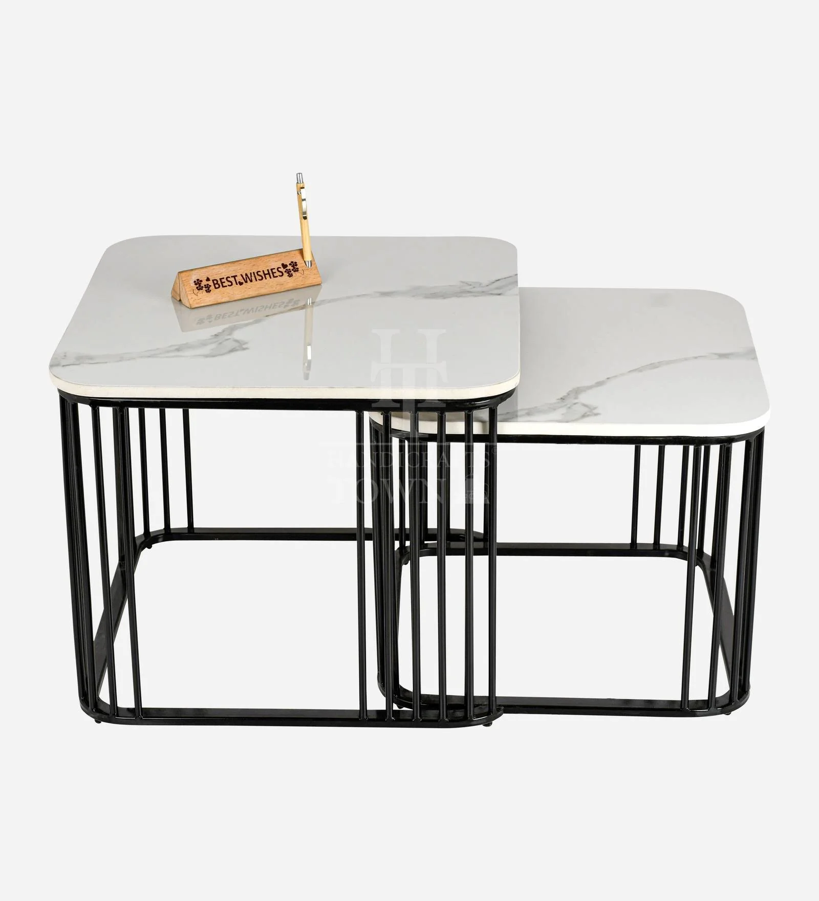 Square Frame Nesting Tables Black - Image 4