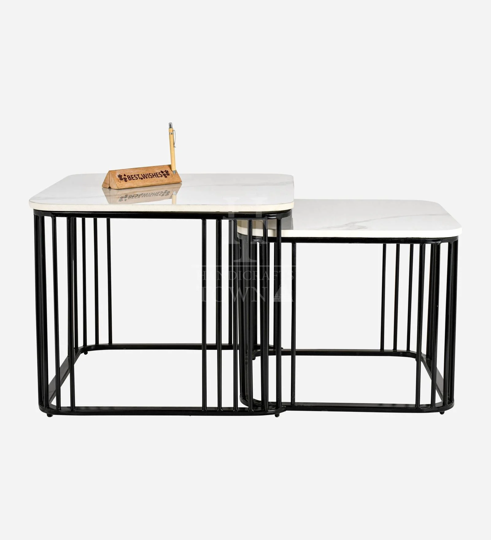 Square Frame Nesting Tables Black - Image 5