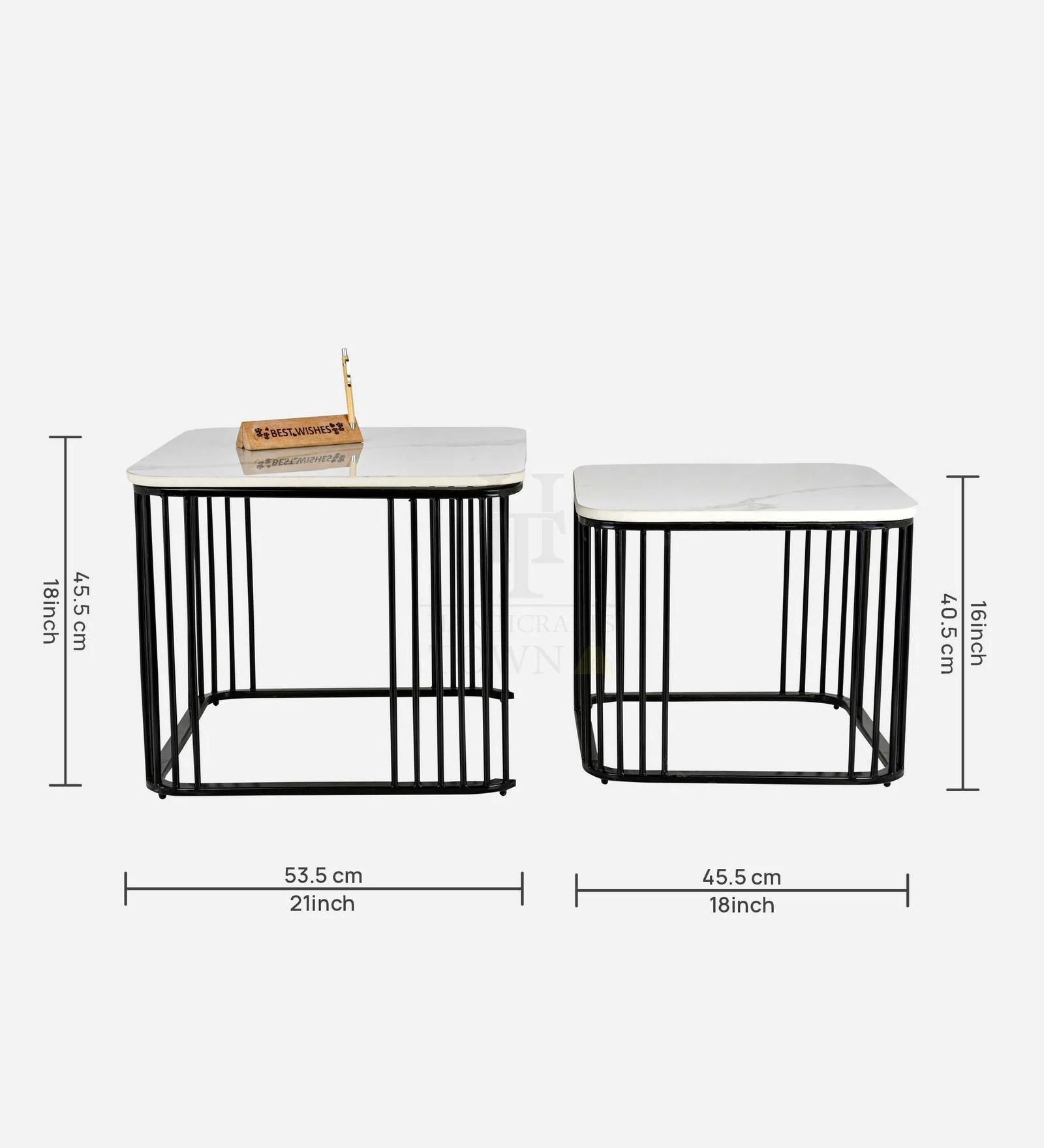 Square Frame Nesting Tables Black - Image 8