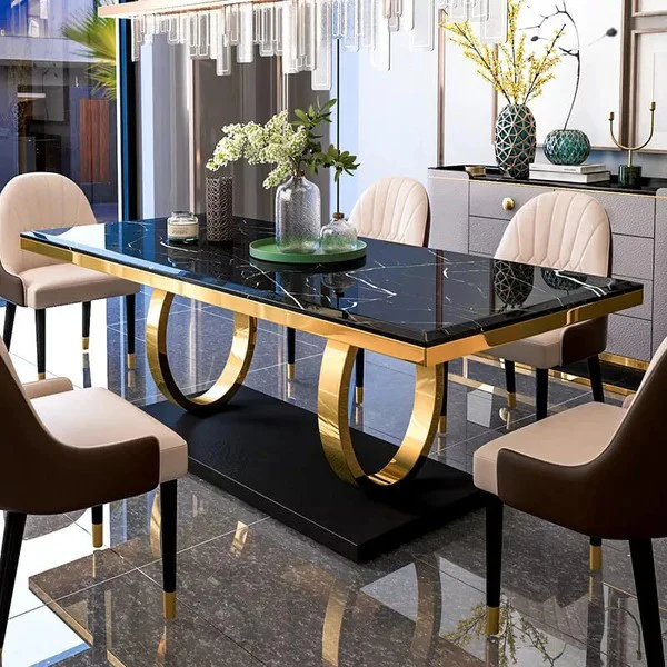 The Opulence metal dining table with chairs - Image 4
