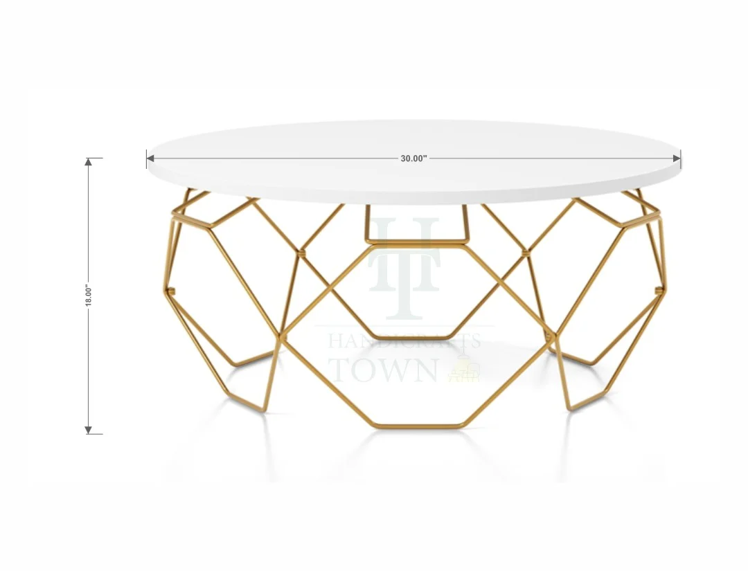 Wire Frame Gold Coffee Table - Image 4